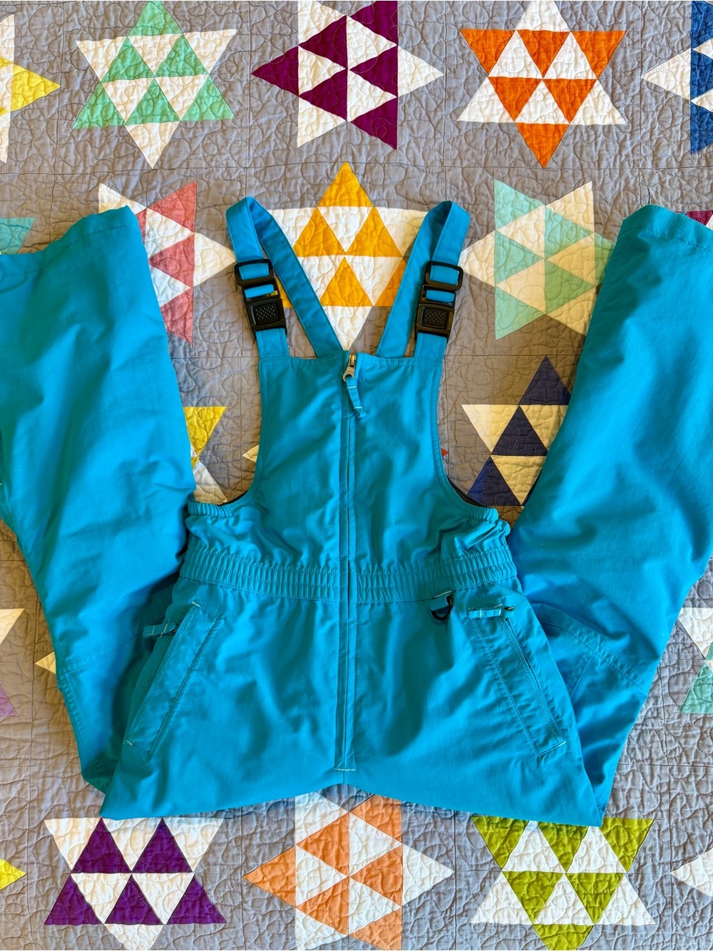 Lands End Kids Turquoise Snow Bibs